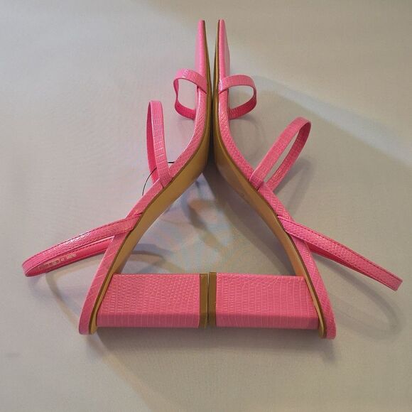 BRAND NEW MANGO BLOCK HEEL  SQUARE TOE WOMENS SANDALS - Picture 8 of 16